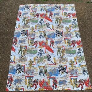 Vintage 1980s GI Joe Flat Bed Sheet Fabric Hasbro A Real American Hero Retro
